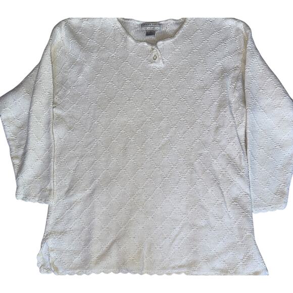 Vintage Carolyn Taylor White Sweater - Size Large - Picture 1 of 6